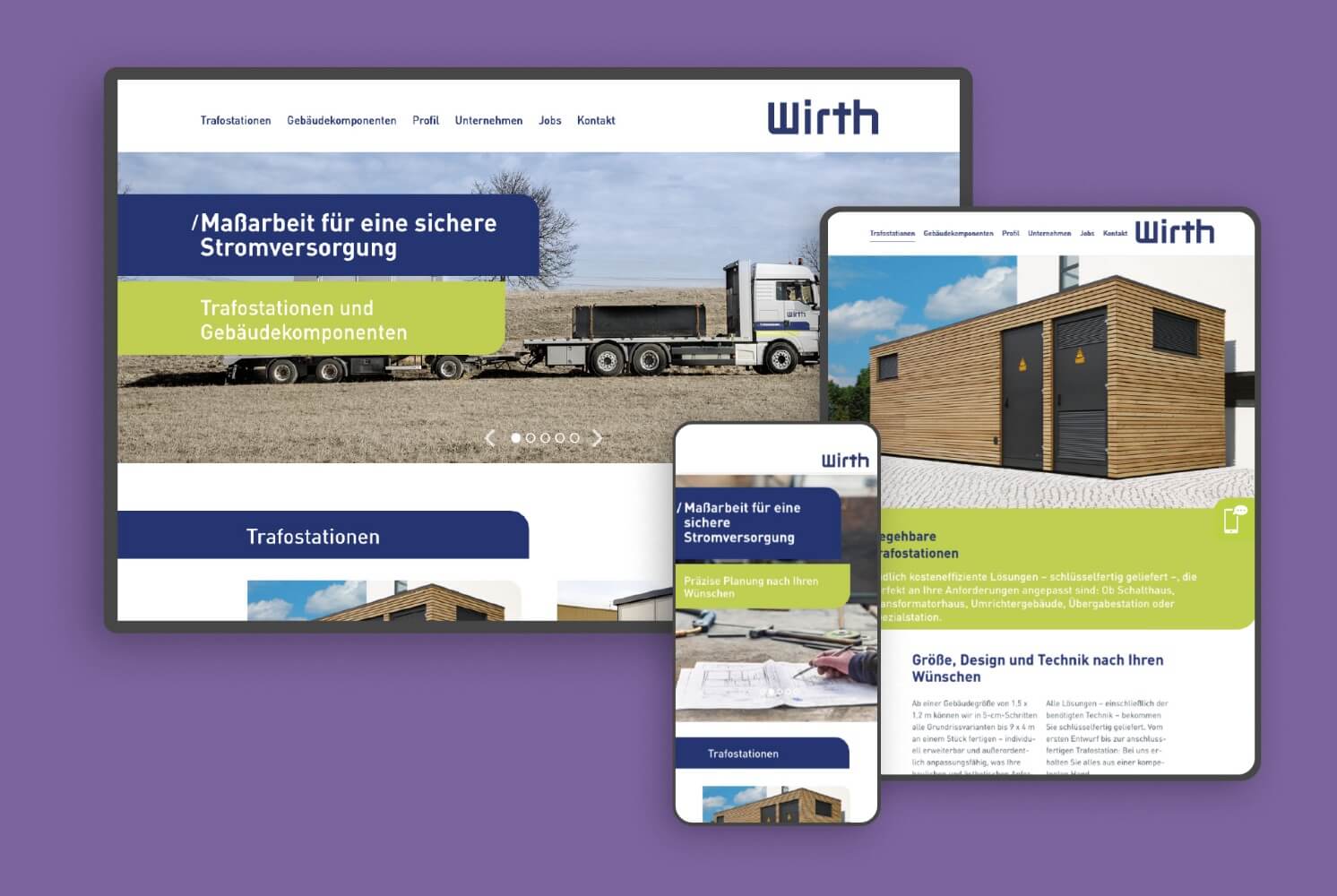 Wirth Webseite responsive Layout